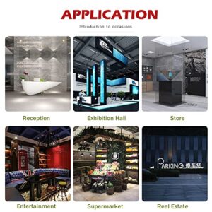 3D Holographic Projector, 32cm Desktop LED 3D Hologram Fan Advertising Display Projector, Support Mobile APP, for Shop, Bar, Advertising Display