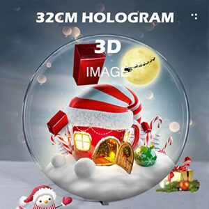 3D Holographic Projector, 32cm Desktop LED 3D Hologram Fan Advertising Display Projector, Support Mobile APP, for Shop, Bar, Advertising Display