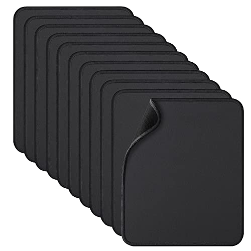 11 Pcs Computer Mouse Pad, 10.2x8.2inch Mousepad Black Extended Gaming Mouse Pads with Non-Slip Rubber Base, Textured with Stitched Edges, 3mm Thickness