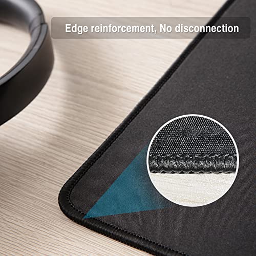 11 Pcs Computer Mouse Pad, 10.2x8.2inch Mousepad Black Extended Gaming Mouse Pads with Non-Slip Rubber Base, Textured with Stitched Edges, 3mm Thickness