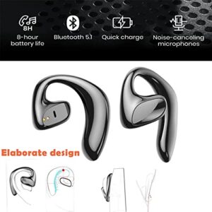 Wrap Around Over Ear Earbuds Bone Conduction Open Ear Headphones Wireless Bluetooth Open Ear Earbuds with Ear Hook Mic Earbud Bone Conduction Head Set Headset Ear Buds Bone Conducting Headphones