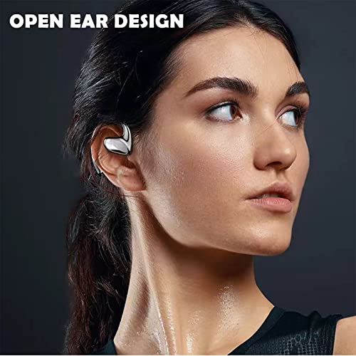 Wrap Around Over Ear Earbuds Bone Conduction Open Ear Headphones Wireless Bluetooth Open Ear Earbuds with Ear Hook Mic Earbud Bone Conduction Head Set Headset Ear Buds Bone Conducting Headphones