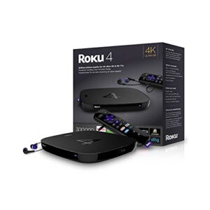 Roku 4 | HD and 4K UHD Streaming Media Player with Enhanced Remote (Voice Search, Lost Remote Finder, and Headphone), Quad-Core Processor, Dual-Band Wi-Fi, Ethernet, and USB Port