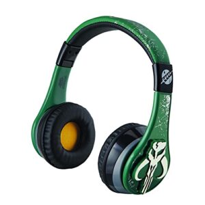ekids book of boba fett bluetooth headphones, wireless headphones with microphone includes aux cord, kids headphones for school, home, or travel