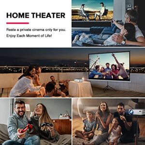 Mini WiFi Projector with Bluetooth - 1080P Supported Outdoor Movie Projector for Home Theater, FANGOR Portable Video Projector with HDMI USB VGA AV Interfaces [Tripod and Carry Bag Included]