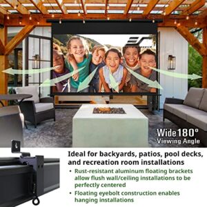 Elite Screens Yard Master Electric Tension CineWhite, 125" Diag. 16:9 Motorized Tab-Tensioned Projector Screen, IP33 Rated, RF Remote Control, 4K/8K Ultra HD 3D Movie Theater (OMS125WHT-ELECTRIC)