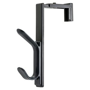 Officemate Double Coat Hooks for Cubicle Panels, Adjustable 1.25-3.5 Inch, Charcoal (22005)