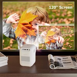 DROOS Portable Mini Smart Projector Native 1080P WiFi Projector Built-in Speaker Home Theater Video Kids Projector (Color : White,(projectors)