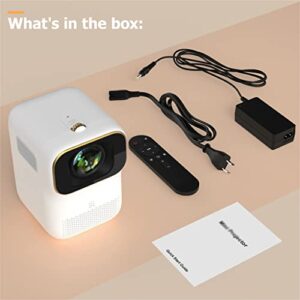 DROOS Portable Mini Smart Projector Native 1080P WiFi Projector Built-in Speaker Home Theater Video Kids Projector (Color : White,(projectors)