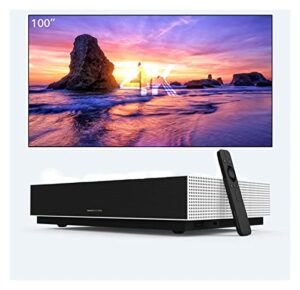 laser 4k projector cinema laser tv ultra short focal projector smart home theater 2200 ansi with memc feature projector (color : add 100inch screen)