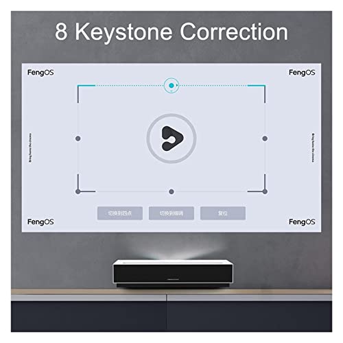 Laser 4K Projector Cinema Laser TV Ultra Short Focal Projector Smart Home Theater 2200 ANSI with MEMC Feature Projector (Color : Add 100inch Screen)