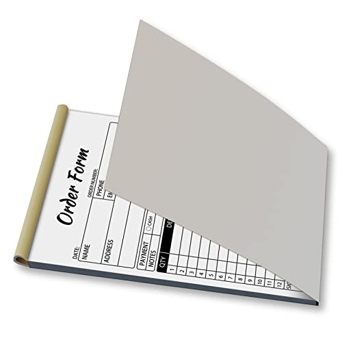 Sales Order Books,2 Part Carbonless Sales Invoice Book for Small Business,5.5 x 8.3 inches,Receipt Book with Cardboard(50 Sets)