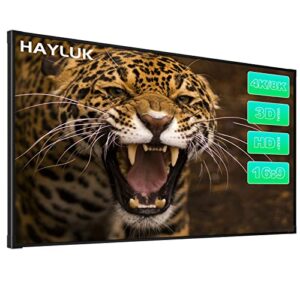 hayluk 100-inch projector screen,4k hd ambient light rejection(alr) projection screen,16:9 ust ultra short throw movies screen,indoor video home theater,edge free fixed frame screen