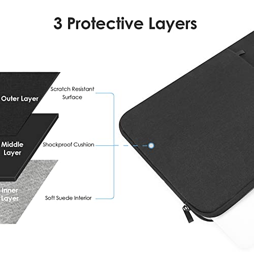 ProElife 13-Inch Laptop Sleeve Case for 2022 MacBook Air 13.6 inch with Apple M2 Chip & 2022 MacBook Pro 13.3 inch with Apple M2 Chip Accessory Traveling Carrying Canvas Bag Cover Simple Case (Black)