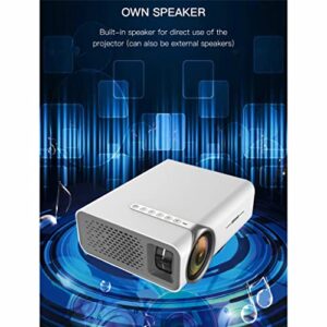 DROOS Portable Projector for Mini Home Theater System Movie Video with HDMI Compatible 1080P AV USB (Color : White, Size : 18.90x1(projectors)