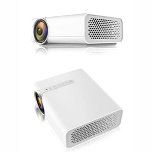 DROOS Portable Projector for Mini Home Theater System Movie Video with HDMI Compatible 1080P AV USB (Color : White, Size : 18.90x1(projectors)