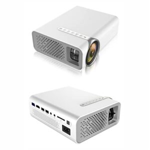 DROOS Portable Projector for Mini Home Theater System Movie Video with HDMI Compatible 1080P AV USB (Color : White, Size : 18.90x1(projectors)