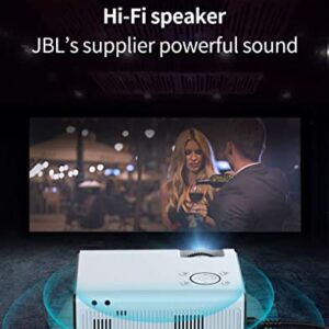 【2022 New】 Ultra HD 4K Projector Android 9.0 LED WiFi Wireless Mirroring for Phone 1080p LCD Support 4K 3D Video Movie Intelligent Projector Portable Home Theater