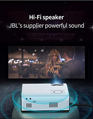 【2022 New】 Ultra HD 4K Projector Android 9.0 LED WiFi Wireless Mirroring for Phone 1080p LCD Support 4K 3D Video Movie Intelligent Projector Portable Home Theater