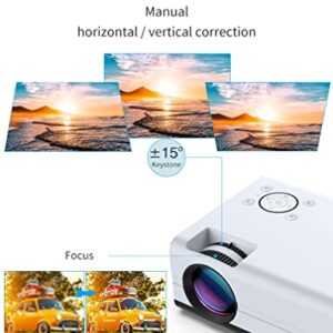 【2022 New】 Ultra HD 4K Projector Android 9.0 LED WiFi Wireless Mirroring for Phone 1080p LCD Support 4K 3D Video Movie Intelligent Projector Portable Home Theater