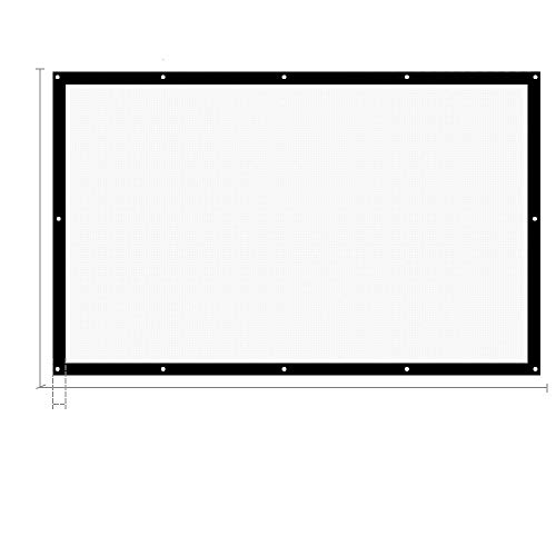 WSSBK 180/200/250/300 inch Projection Projector Screen 16:9 Fold Portable Screen Canvas Matt White for Home Film HD Wall Mounted (Size : 300 inch)