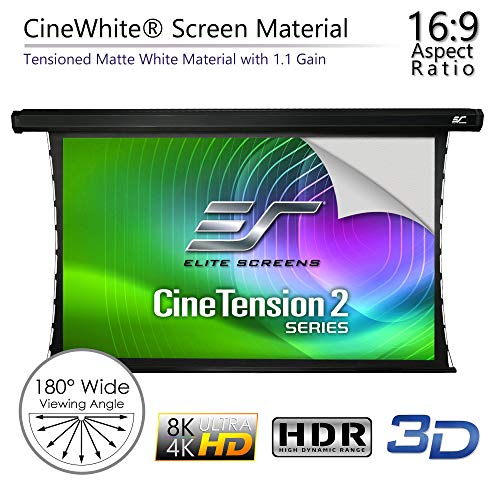 Elite Screens CineTension 2 Projector Screen, 100-inch 16:9, Indoor Electric Motorized Home Theater Automatic Front Projection Movie Office Presentations,TE100HW2-E36| US Based Company 2-Year Warranty