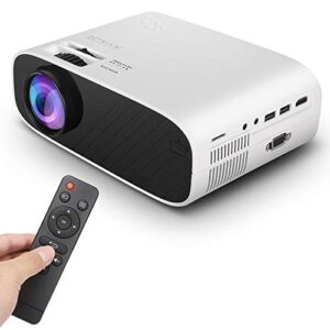 led projector, 480p 3d mini portable video projectors with 1500 lumens home theater projector support hdmi, vga, tf, av, usb compatible with tv stick, ps4, smartphone, pc, 100v-240v, white.(us)