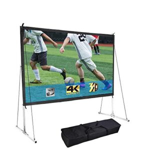 instahibit 100 inch 16:9 hd projector screen portable fast folding movie theater cinema with stand and carry bag indoor