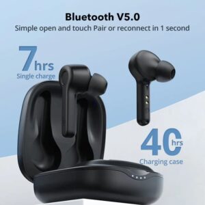 TAO Boltune Wireless Earbuds, Upgraded Bluetooth V5.2 in-Ear Stereo Wireless Headphones USB-C Quick Charge Bluetooth Earbuds IPX8 40 Hours Playing Time