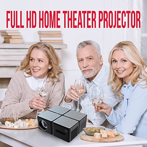 RCA RPJ167 WiFi Bluetooth Projector 4K Supported - HD Outdoor Projector 680ANSI Native 1080P, Home Theater Projector with 300" Display, Movie Projector for TV Stick, PS5, Laptop