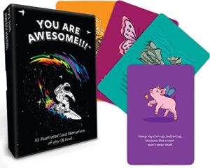 you are awesome!!! positive affirmation cards 52 fun confidence building messages for reflection of why you are an awesome human, and those around you! spread these positive affirmations!