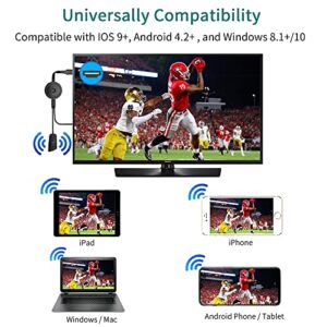 DRYMOKINI 4K Wireless HDMI Adapter, WiFi Streaming Movies, Shows, and Live TV Receiver from iPhone, iPad, Android, Tablet, Window to HDTV/Monitor/Projector, Miracast, Airplay, DLNA, Chrome