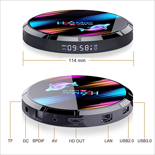 H96 Max X3 TV Box Android 9.0 4GB 32GB Android TV Box Amlogic S905X3 64-bit Quad core A55 CPU G31 GPU Support 2.4G/5G Dual Wifi/1000M LAN/BT 4.0/USD3.0/H265/HD2.1/3D 4K/8K Smart TV Box