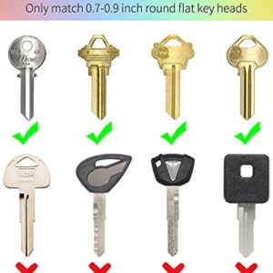Uniclife 24 Pack 0.9 Inch Round Key Caps Covers Key Identifiers Protectors for Small Regular Round Flat House Keys (Not Suitable for Square or Odd-Shaped Keys), 8 Colors