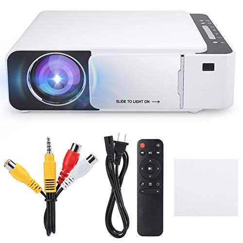 Home Projector Mini Portable HD Projector 1280 X 720 Home Cinema Theater Media Player US Plug 100V-260V (White)