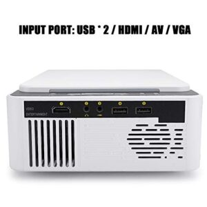 Home Projector Mini Portable HD Projector 1280 X 720 Home Cinema Theater Media Player US Plug 100V-260V (White)