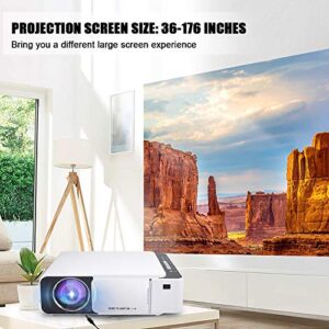 Home Projector Mini Portable HD Projector 1280 X 720 Home Cinema Theater Media Player US Plug 100V-260V (White)