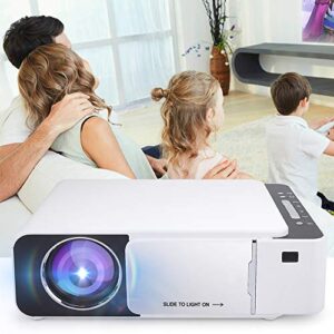 Home Projector Mini Portable HD Projector 1280 X 720 Home Cinema Theater Media Player US Plug 100V-260V (White)