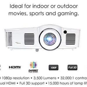 Optoma HD39DARBEE 1080p High Performance Home Theater Projector | Darbee Image Processor for Super Sharp Movies and Games | Bright 3500 Lumens | Large 1.6 Zoom and Vertical Keystone