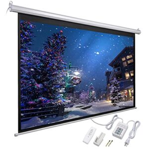 yescom 92″ 16:9 electric motorized projector screen auto with remote control home classroom meeting room bar
