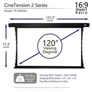 Elite Screens CineTension 2 Projector Screen, 120-inch 16:9, Indoor Electric Motorized Home Theater Automatic Front Projection Movie Office Presentations, TE120HW2| US Based Company 2-Year Warranty