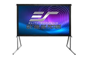 elite screens yard master 2, 135 inch outdoor projector projection screen with stand 4:3, 8k 4k ultra hd 3d fast folding portable movie theater cinema 135″ indoor foldable easy snap | oms135v2