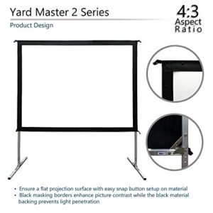 Elite Screens Yard Master 2, 135 inch Outdoor Projector Projection Screen with Stand 4:3, 8K 4K Ultra HD 3D Fast Folding Portable Movie Theater Cinema 135" Indoor Foldable Easy Snap | OMS135V2