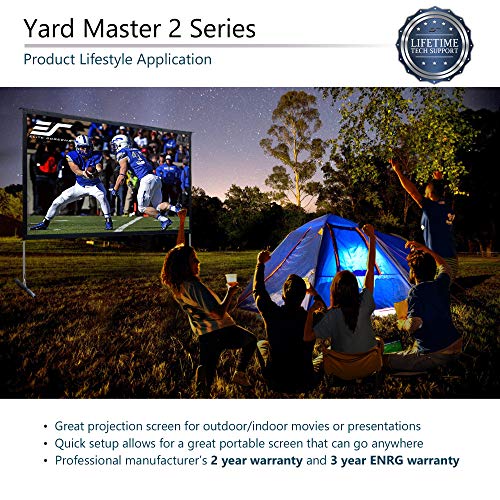 Elite Screens Yard Master 2, 135 inch Outdoor Projector Projection Screen with Stand 4:3, 8K 4K Ultra HD 3D Fast Folding Portable Movie Theater Cinema 135" Indoor Foldable Easy Snap | OMS135V2