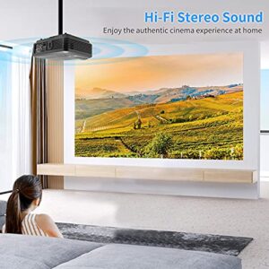 [-$145]Projector 7500Lm HD 1080P WiFi Bluetooth Projector with Android OS Support 4D Keystone/Zoom Home Theater with 200” Display/HiFi Speaker Compatible with TV Stick/HDMI/USB/iOS/Laptop/PS5/Blu-ray