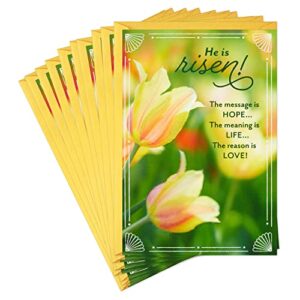 dayspring pack of religious easter cards, he is risen (10 cards with envelopes)