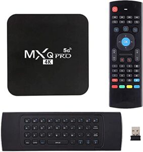 mxq pro 5g with wireless mini keyboard android 11.1 tv box ram 2gb rom 16gb h.265 hd 3d dual wifi 2.4g/5.8g quad core android smart box home set top player