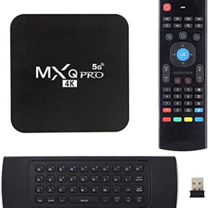 MXQ PRO 5G with Wireless Mini Keyboard Android 11.1 TV Box Ram 2GB ROM 16GB H.265 HD 3D Dual WiFi 2.4G/5.8G Quad Core Android Smart Box Home Set Top Player