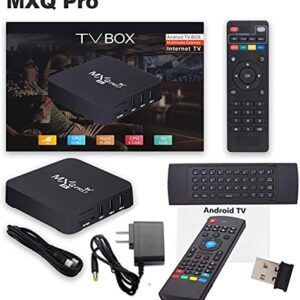 MXQ PRO 5G with Wireless Mini Keyboard Android 11.1 TV Box Ram 2GB ROM 16GB H.265 HD 3D Dual WiFi 2.4G/5.8G Quad Core Android Smart Box Home Set Top Player