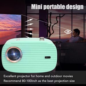 Portable Theater Movie Projector, HD 1080P HiFi Stereo Speaker WiFi Mini Projector 100‑240V LED Light for TV Stick for Outdoor (US Plug)